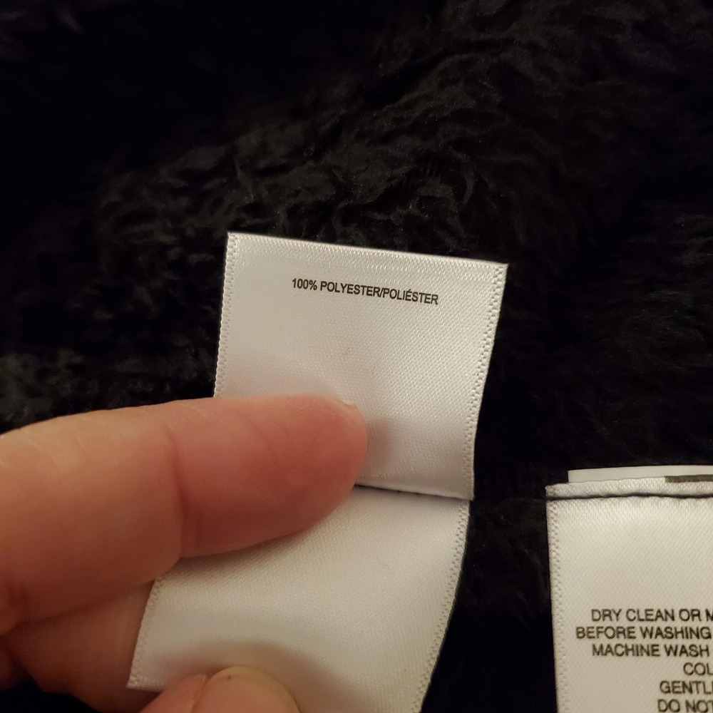 Anne Klein sz L black textured fleece jacket cozy classic warm elevated basic - Picture 13 of 13